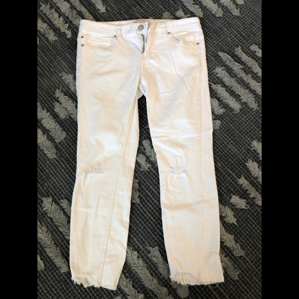 Free people white skinny jeans!